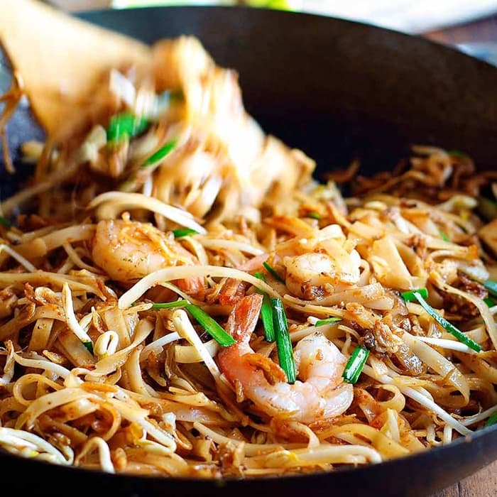 Pikante Thaise garnalennoodles