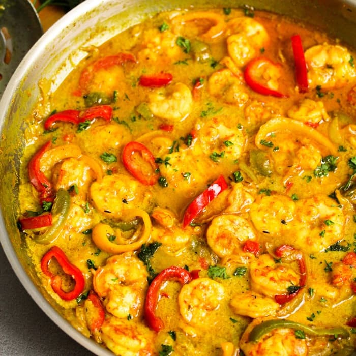 Jamaicaanse curry garnalen