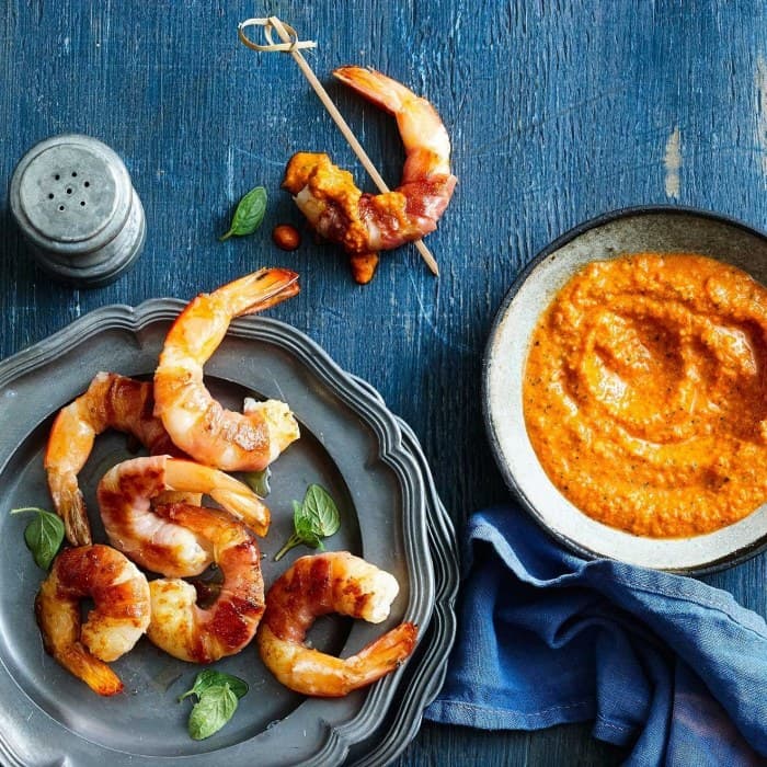 Garnalen met romescosaus