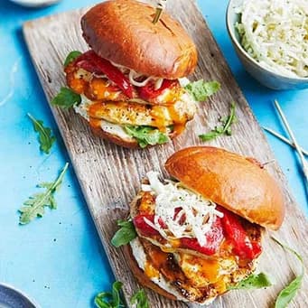 Kip & halloumi burgers in 15 minuten