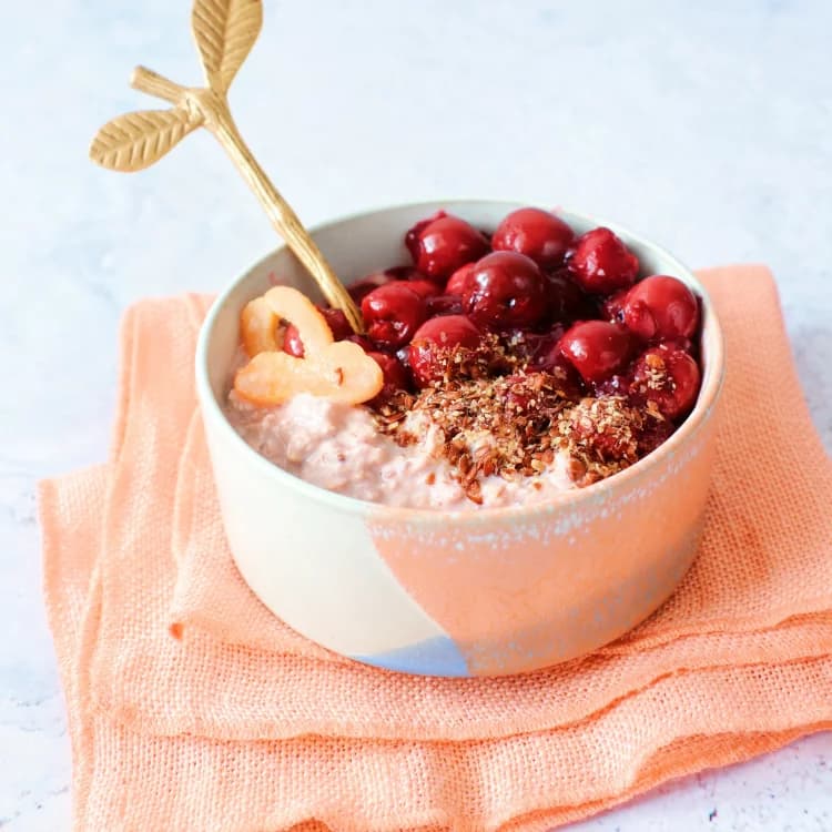 Overnight oats met kersen