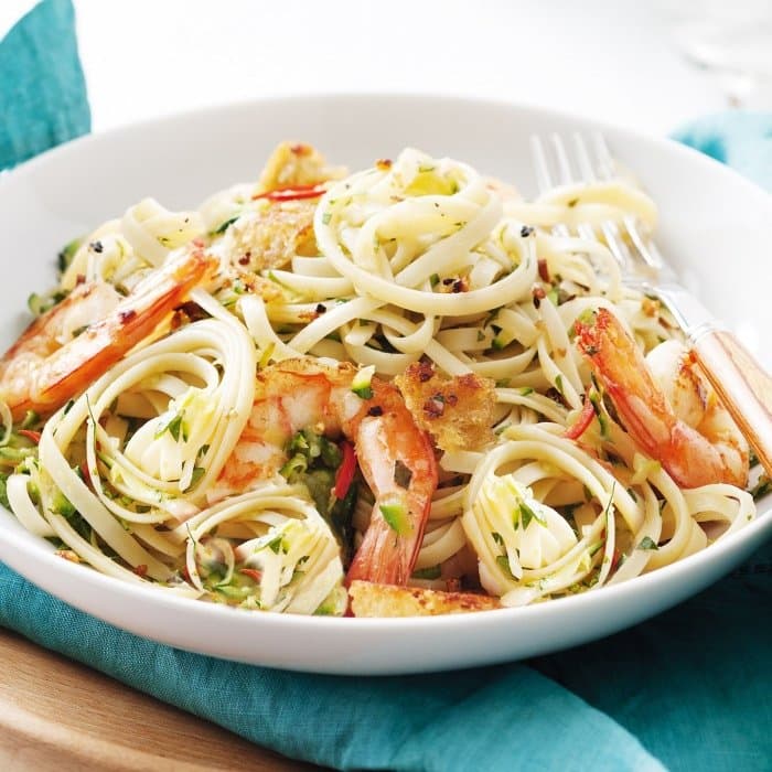 Chili garnalen linguine